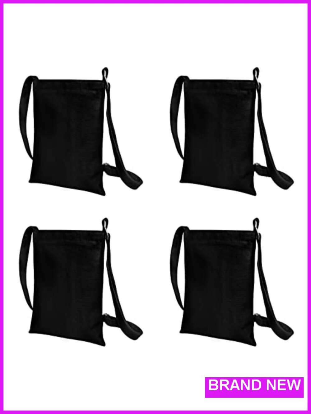 4 Pack Small Canvas Crossbody Bags for DIY Craft & Travel